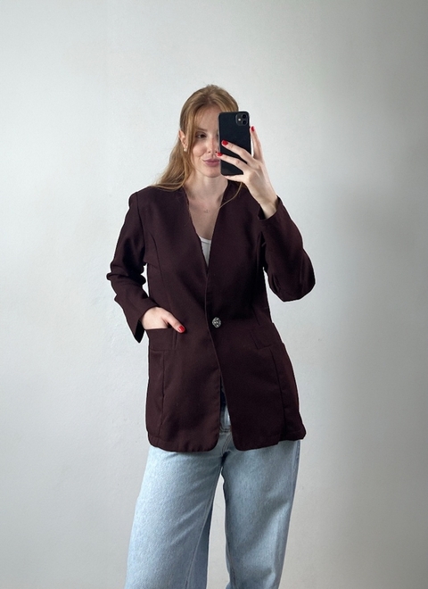 Blazer Bibiano Vinho acinturado - comprar online