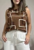 Blusa Samanta - Chocolate e Nude - comprar online
