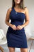 Vestido Ombro Único - Azul Marinho - comprar online
