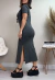 Vestido Midi Sol - Cinza Chumbo na internet
