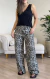 Calça Pantalona Nature - Preta e Off White