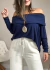 Blusa Ombro a Ombro - Azul Marinho - comprar online