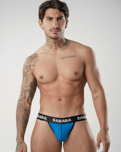 Pantaloncillo Suspensorio - Jockstrap Azul Eléctrico