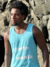 Não aperte minha mente - Camiseta Regata - Azul Bebê