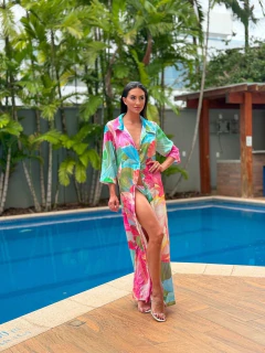 Saída Longa Aberta Botoes Spring Bomb - Morena Tropycana