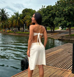 Saia Midi Mar de Ouro Perola - comprar online