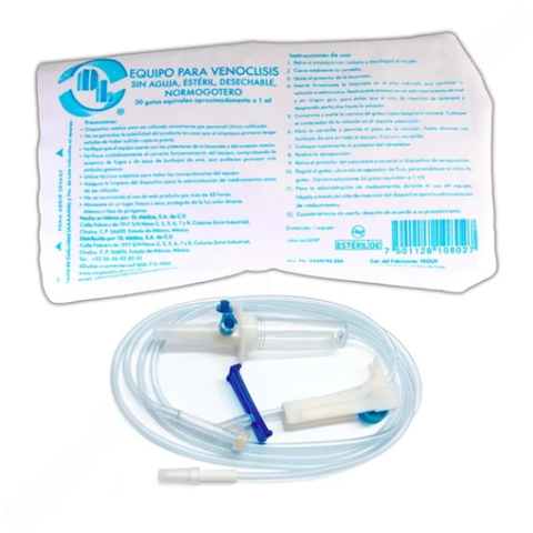 EQUIPO P/VENOCLISIS NORMOGOTERO ESTERIL S/AGUJA C/1 PZA DL