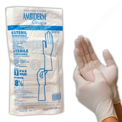 GUANTE AMBIDERM LTX CIRUGIA ESTERIL N.8-1/2 C/1 PAR