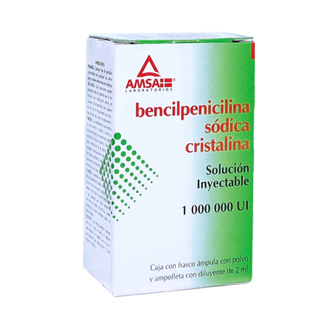 BENCILPENICILINA SODICA CRISTALINA 1,000,000 UI INY C/1 AMP AMSA
