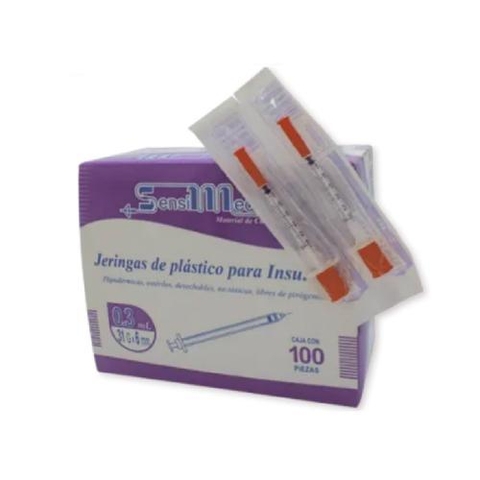 JERINGA SENSIMEDICAL INSUL 0.3 ML MORADA 31GX6MM C/100 PZS