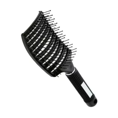 Escova Raquete Vazada Curva Profissional - Preta