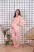 Pijama Gestante 3 Peças Viscolycra com detalhe em Renda - comprar online