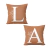 Kit 2 capas de almofadas personalizadas Inicial com ramo terracota