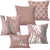 Kit 5 capas de almofadas folhagem rosê
