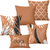 Kit 5 capas de almofadas folhagem terracota
