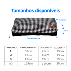 Almofada para Cachorro - Pied de Poule Preta - Mabuu Pet | Os melhores produtos para seu pet