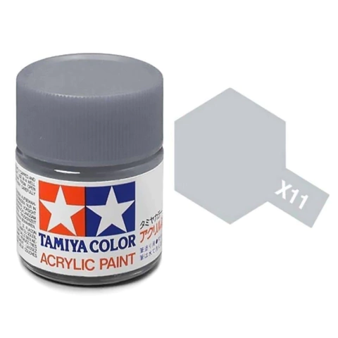 Tinta acrílica mini X-11 Cromado Prata - Tamiya