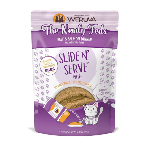 Weruva Slide N' Serve - The Newly Feds - Beef & Salmon dinner paté - Carne y Salmón en paté - Sobre x 80g - comprar online