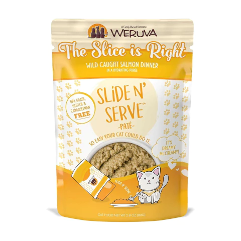Weruva Slide N' Serve - The Slide is Right - Wild Caught Salmon dinner paté - Salmón salvaje en paté - Sobre x 80g - comprar online