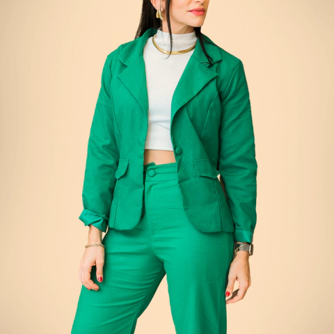 Blazer em Linho Verde