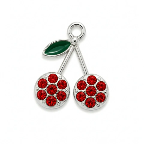 Pingente Cereja C/ Strass 15x20MM - 10 Unidades na internet