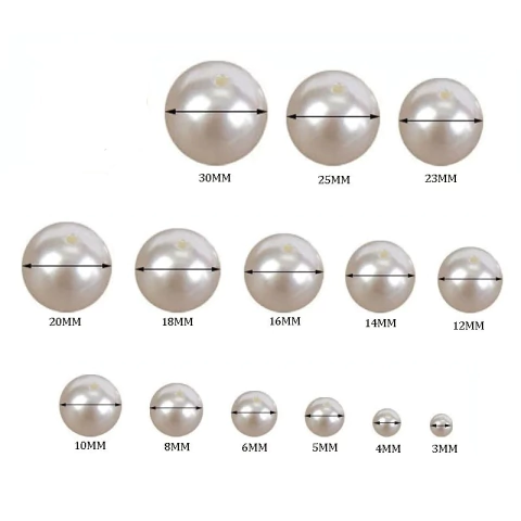 Pérola de abs com furo passante