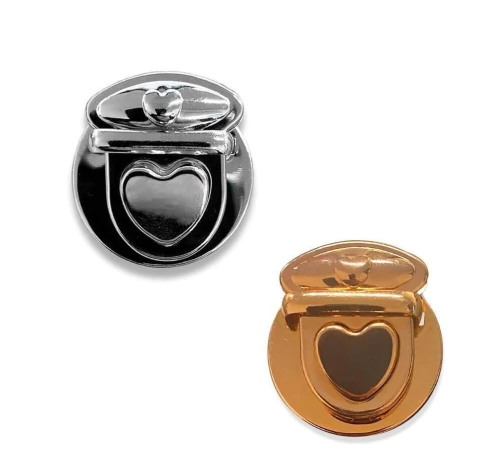 Fecho de metal para bolsa coração 30MM