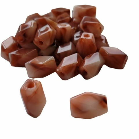 Resina Hexágono 10x20mm (Furo passante)