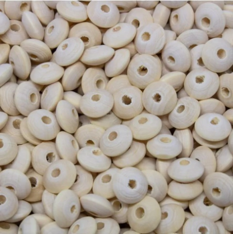 Entremeio disco de madeira 8mm (Com verniz)