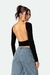 Cropped decote costas manga longa