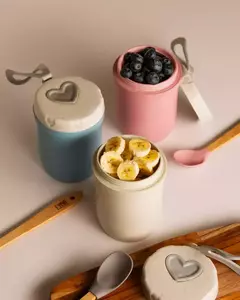 Pote Térmico Infantil De Bambu Frutas Com Tampa 300ml - loja online