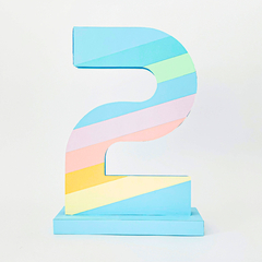 NÚMERO 3D “ARCOIRIS PASTEL”