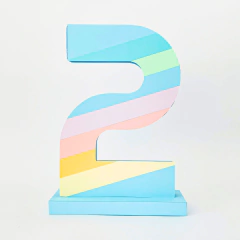 NÚMERO 3D “ARCOIRIS PASTEL”