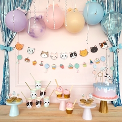DECO TORTA "GATITOS CON ANIMALITOS DE PAPEL" - comprar online