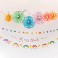 GUIRNALDA TEXTO ARCOIRIS PASTEL - comprar online
