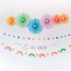 GUIRNALDA "ESTRELLAS ARCOÍRIS PASTEL" - comprar online
