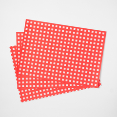 MANTELES "CUADRILLE ROJO" PACK X 8