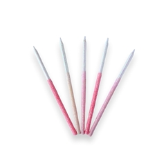 VELAS GLITTER MIX ROSA X 5
