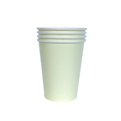 VASOS POLIPAPEL AMARILLO PASTEL LISOS X8