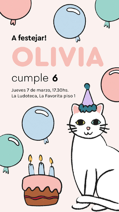 INVITACION DIGITAL "GATITOS" - comprar online