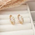 Brinco Argola Ondulada Zircônia Cristal Banhado a Ouro 18k
