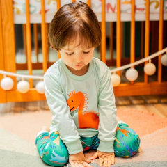 CONJUNTO PIJAMA DINO VERDE - loja online