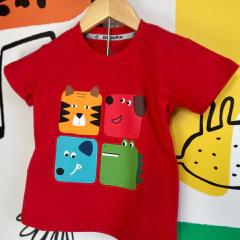 CAMISETA CARINHAS ANIMAIS/RED