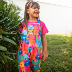 JARDINEIRA CARINHAS ANIMAIS ROSA - comprar online