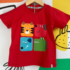 CAMISETA CARINHAS ANIMAIS/RED - comprar online