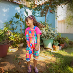 JARDINEIRA CARINHAS ANIMAIS ROSA - comprar online