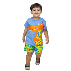 CAMISETA CROCODILO GULOSO/AZUL