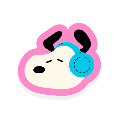 Adesivo de Vinil - Snoopy Ouvindo Música
