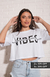 Remera Crop POSITIVE Blanco - tienda online