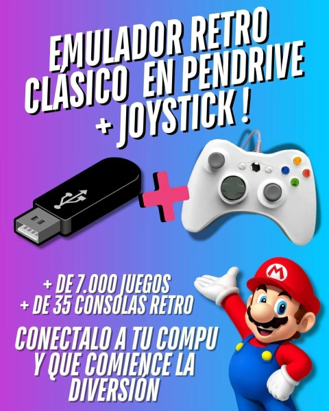 EMULADOR CLÁSICO RETRO EN PENDRIVE + JOYSTICK - comprar online